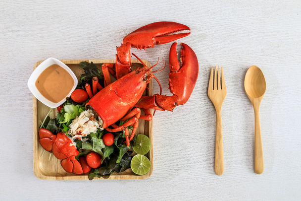 roter Hummer, das berühmte Essen für diejenigen, die gerne Meeresfrüchte essen. - Foto, Bild