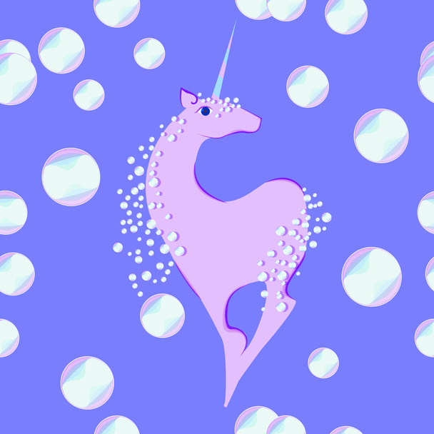 unicornio con melena y cola de burbujas
 - Vector, Imagen