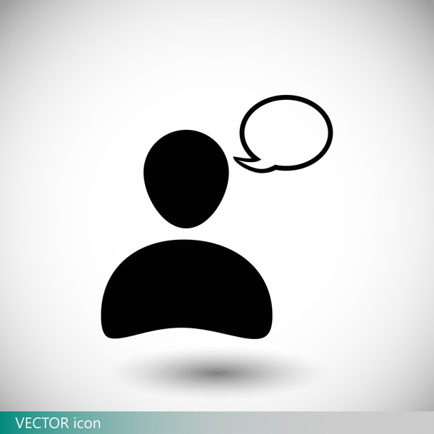 human silhouette with speech bubble - Vektor, obrázek