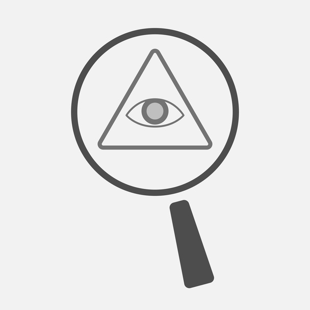 Isolated magnifier icon with an all seeing eye - Vector, Image