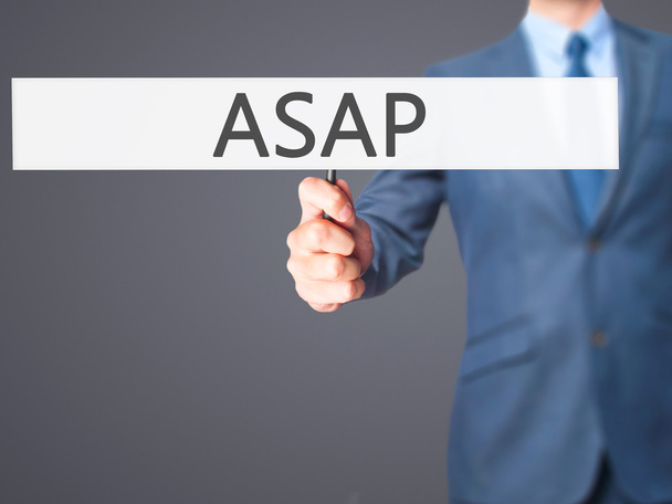ASAP - Business man teken weergegeven: - Foto, afbeelding
