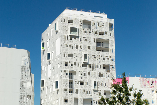 Modern residential buildings Facade of new low-energy flat - Fotoğraf, Görsel