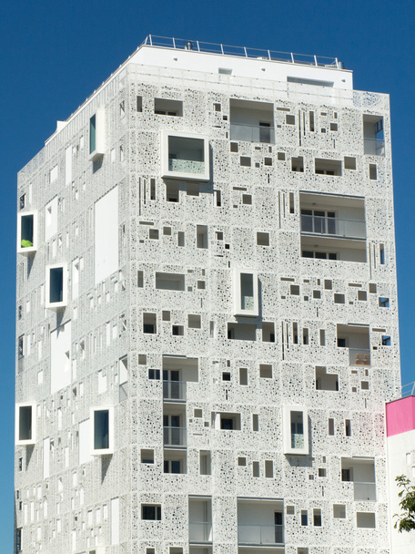 Modern residential buildings Facade of new low-energy flat - 写真・画像