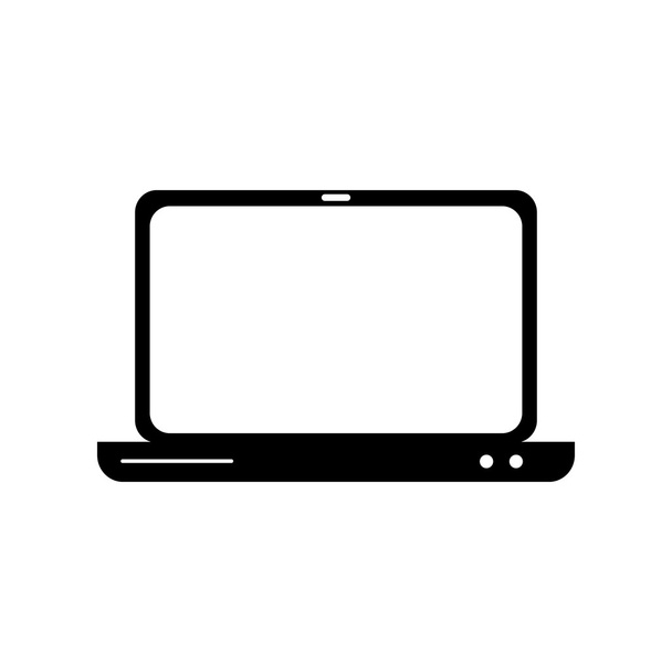portátil pantalla ordenador portátil tecnología electrónica icono vecto
 - Vector, imagen