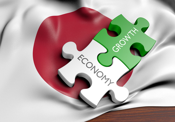 Концепция роста японской экономики и финансового рынка, 3D рендеринг
 - Фото, изображение