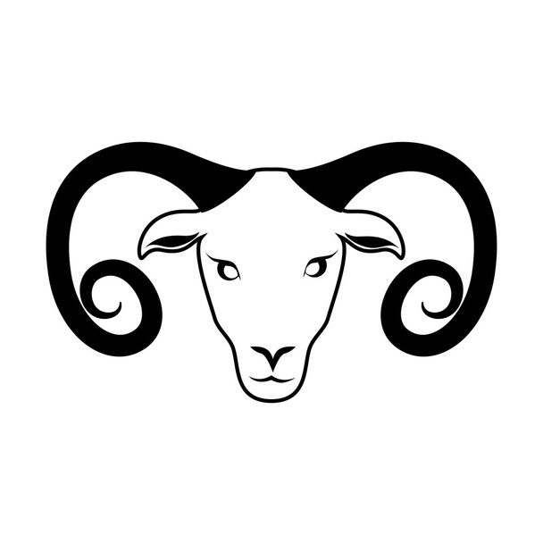 goat ram zodiac tribal icon vector graphic - Vector, Image