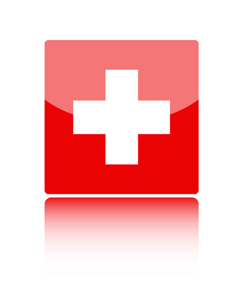 First aid medical button sign isolated on white - Vettoriali, immagini