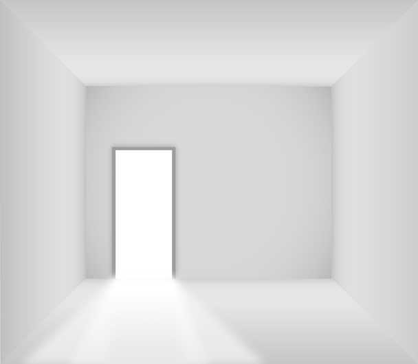 Пустой зал с открытой дверью
 - Вектор,изображение