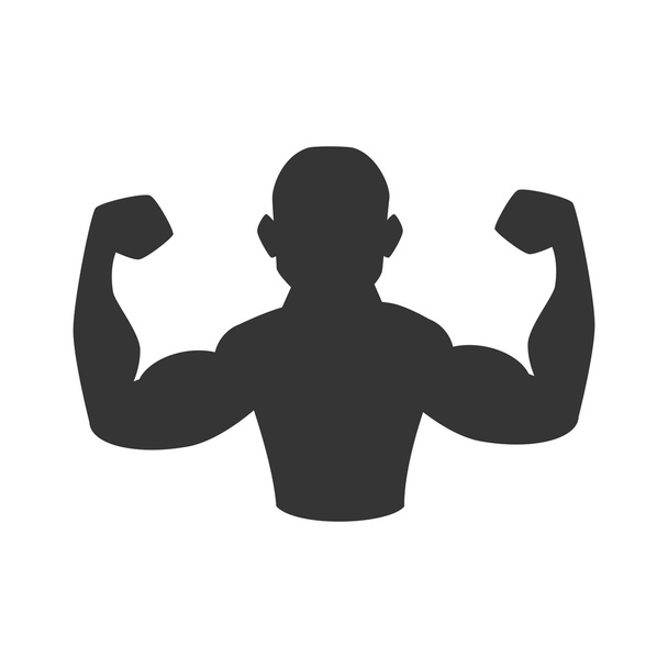muscle arm man gym icon vector graphic - Vector, Image