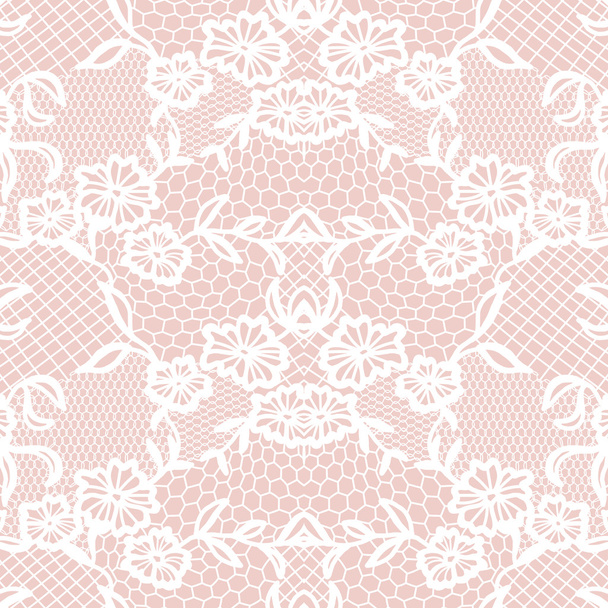 Lace seamless pattern with flowers - ベクター画像