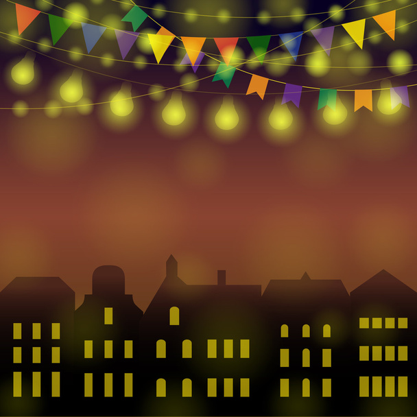 City holiday background - Vector, Image