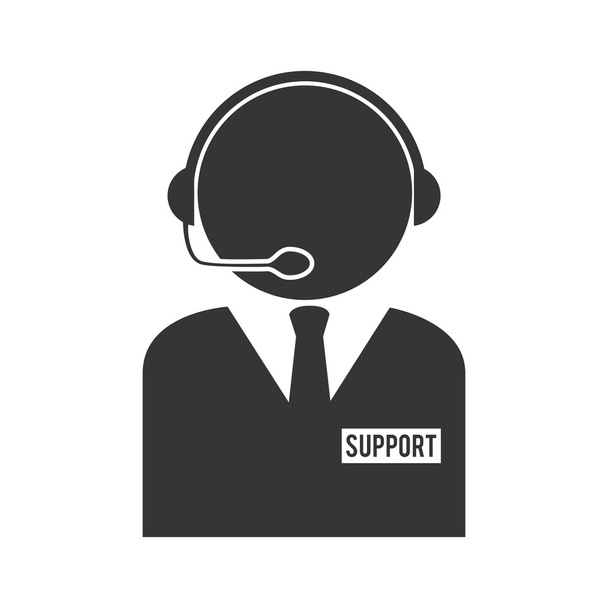 persona operador auriculares asistente de servicio icono de soporte vector gr
 - Vector, Imagen