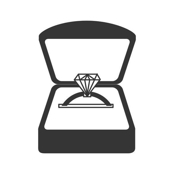 anillo de diamantes participar icono de la boda vector gráfico
 - Vector, Imagen