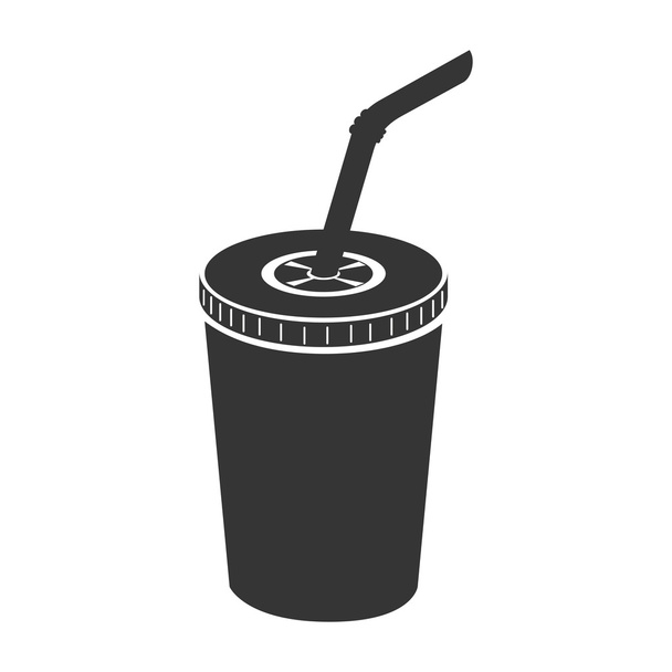 glass paper straw drink icon vector graphic - Vector, Image