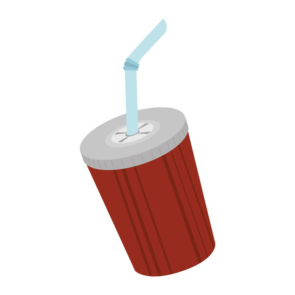 glass paper straw drink icon vector graphic - Vector, Image