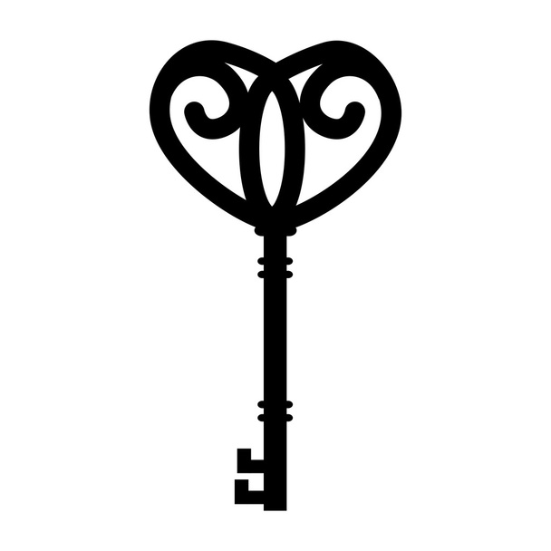 klucz ornament stare serce średniowiecznych wektor graficzny ikona - Wektor, obraz