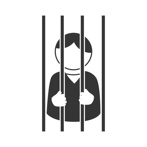 φυλακή άνθρωπος μπαρ χέρι διανυσματικά γραφικά εικονίδιο - Διάνυσμα, εικόνα