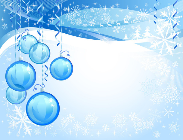Blue glass christmas balls - Vetor, Imagem