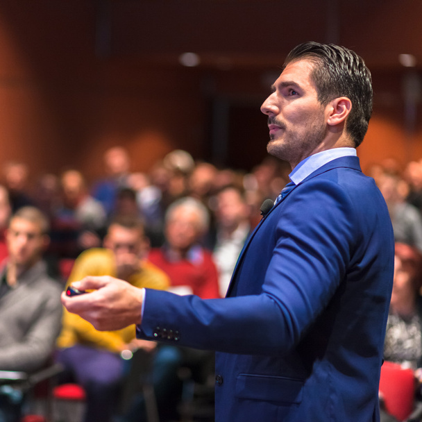 Public speaker giving talk at Business Event. - Photo, Image