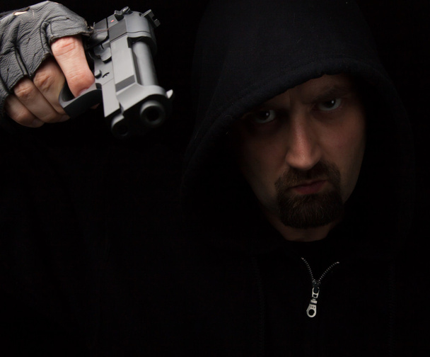 Gangster mit Waffe - Foto, Bild