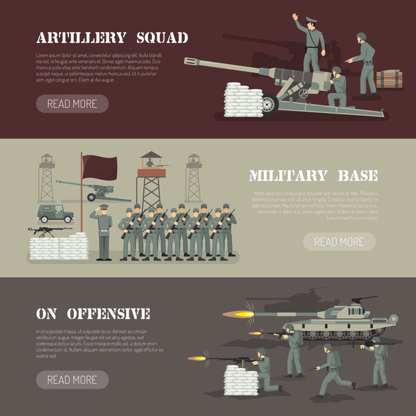 Ensemble de bannières horizontales de l'armée militaire
 - Vecteur, image