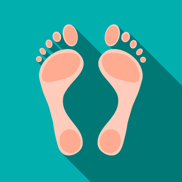 Human feet icon, flat style - Vettoriali, immagini