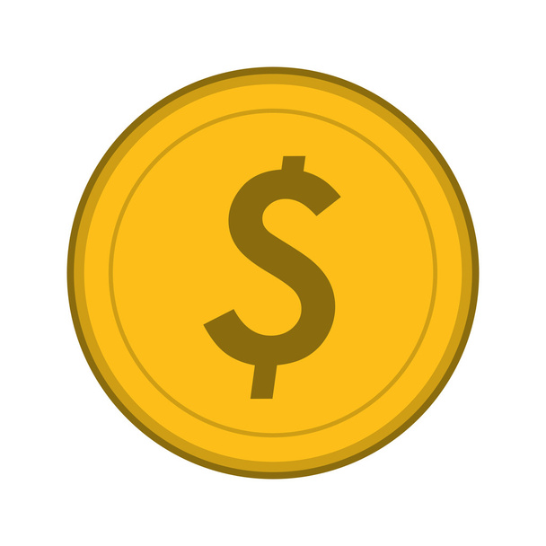 dollar coin icon - Vektori, kuva