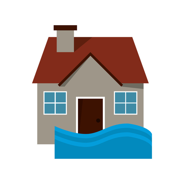 overstroming huisje - Vector, afbeelding