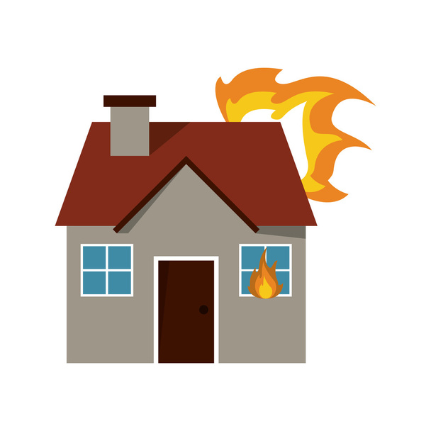 Дом в огне
 - Вектор,изображение