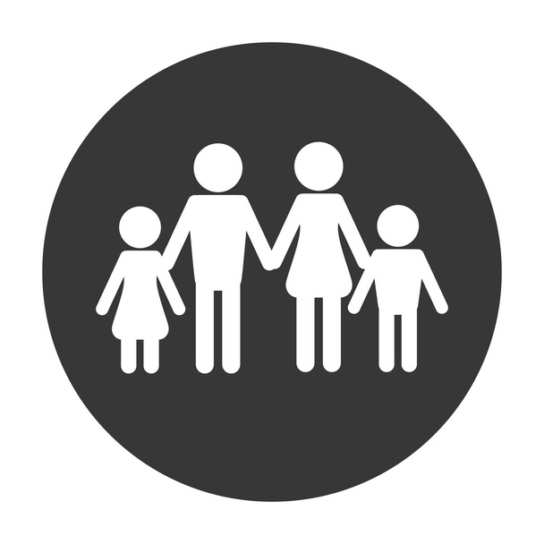 traditionelles Familienpiktogramm - Vektor, Bild