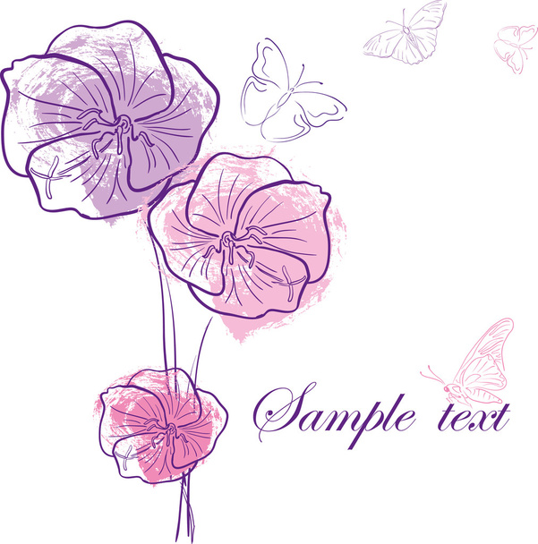 Floral invitation background - Vector, Image