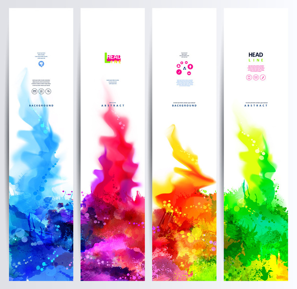 Set of four banners, abstract headers  - Вектор,изображение