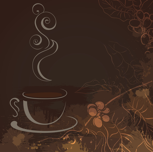 Cup of hot black coffee - Vector, Image