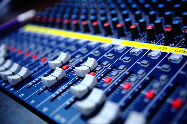 Controls of audio mixing console - Photo, Image