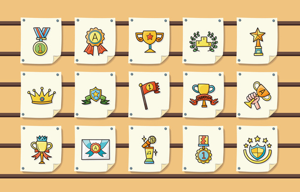 Prémios e conjunto de ícones de troféus, eps10
 - Vetor, Imagem