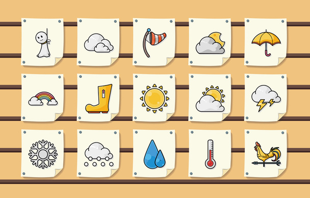 Набор значков погоды, епс10
 - Вектор,изображение