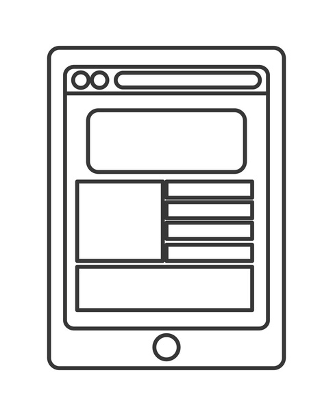 celular moderno com página web no ícone de tela
 - Vetor, Imagem
