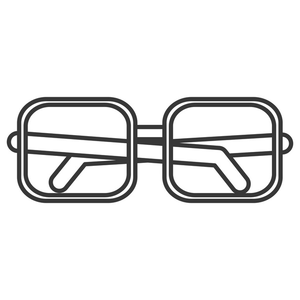 square frame glasses icon - Vector, Image
