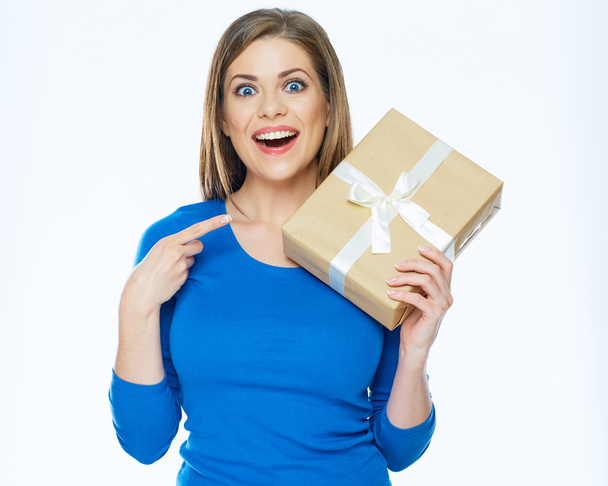 woman holding gift box - Photo, Image
