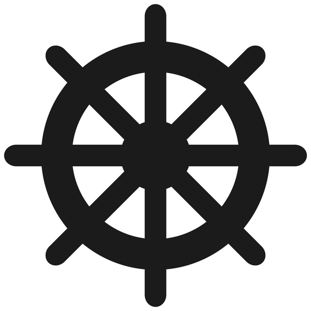 timón de barco icono
 - Vector, Imagen