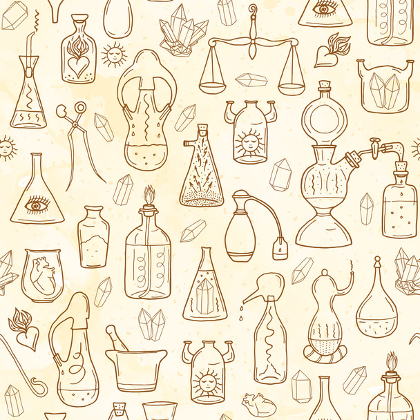 Seamless pattern with alchemy signs - Foto, imagen