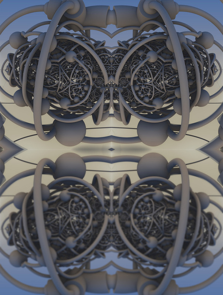 four fractal make  abstract geometric composition-3d rendering - Photo, Image