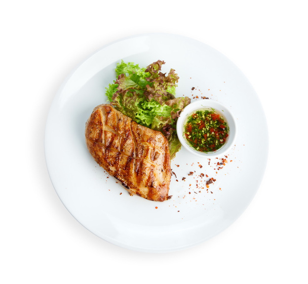Étterem élelmiszer - csirke filé sült steak - Fotó, kép