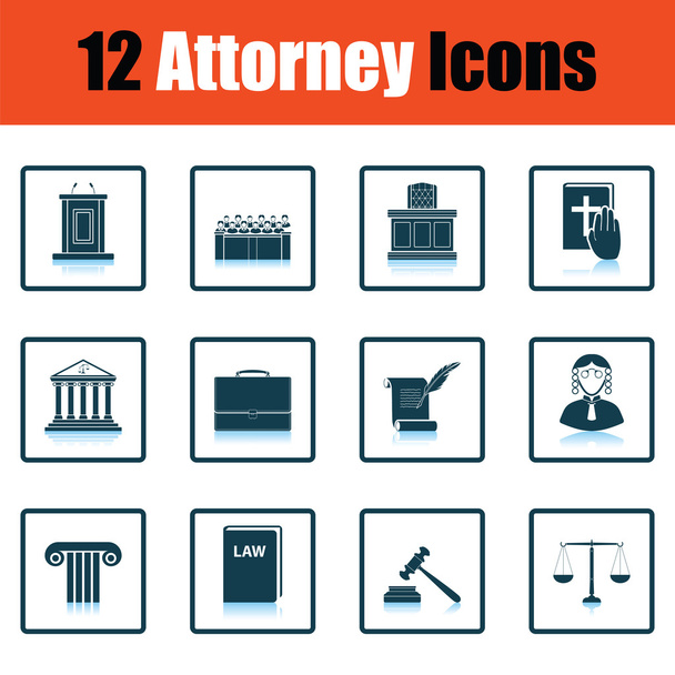 Set of attorney  icons - Vector, Image