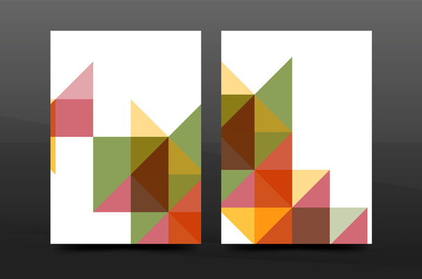 Desenho de geometria colorida relatório anual a4 capa modelo de brochura layout, revista, folheto ou folheto
 - Vetor, Imagem