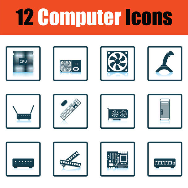 Set of computer icons - Vector, Image