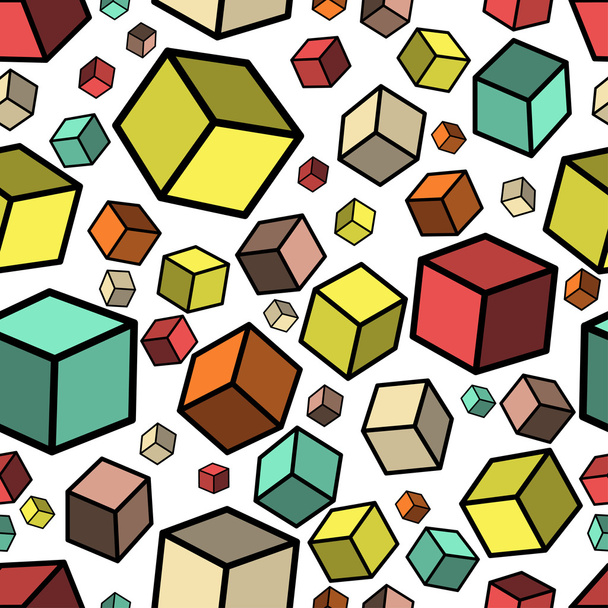 Izometrikus őszi kocka seamles textúra a háttér. Vektor - Vektor, kép