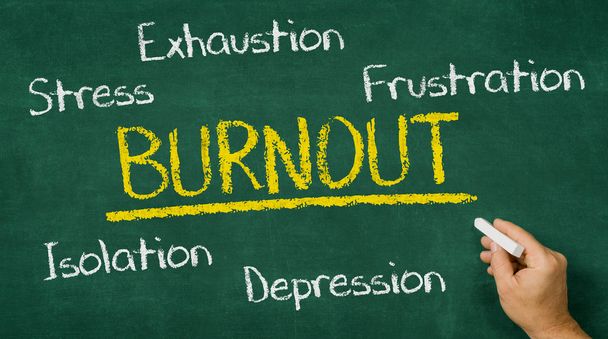 Pisma na tablicy szkolnej - Burnout - Zdjęcie, obraz