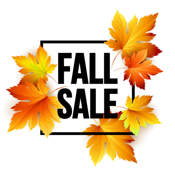 Autumn seasonal sale banner design. Fal leaf. Vector illustration - Вектор,изображение
