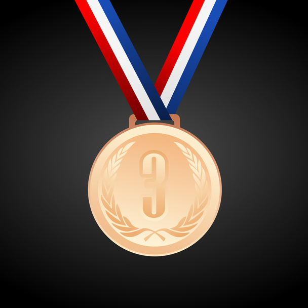 Bronze medal with ribbon - Vector, Image